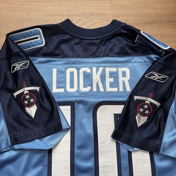 Reebok Authentic Tennessee Titans Jake Locker NFL Jersey Light Blue Size 48 XL - Picture 3 of 10